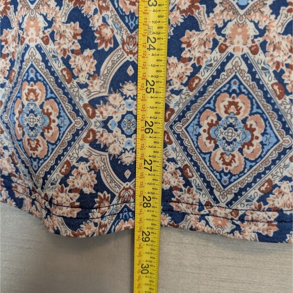 Romanstii Women's 2XL Tunic Bohemian Floral Geometric Print Long Sleeve V-Neck - Picture 8 of 12